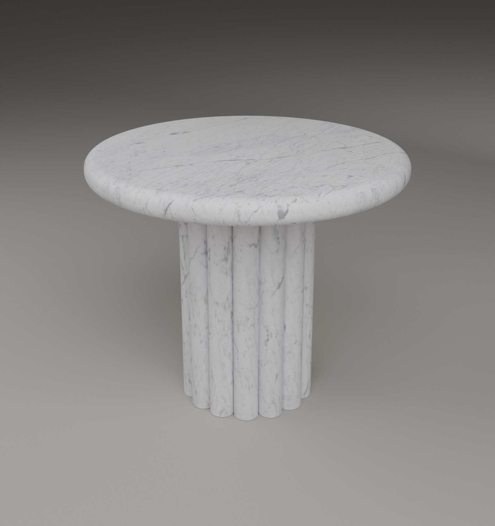 Fluted Side Table in Bianco Carrara