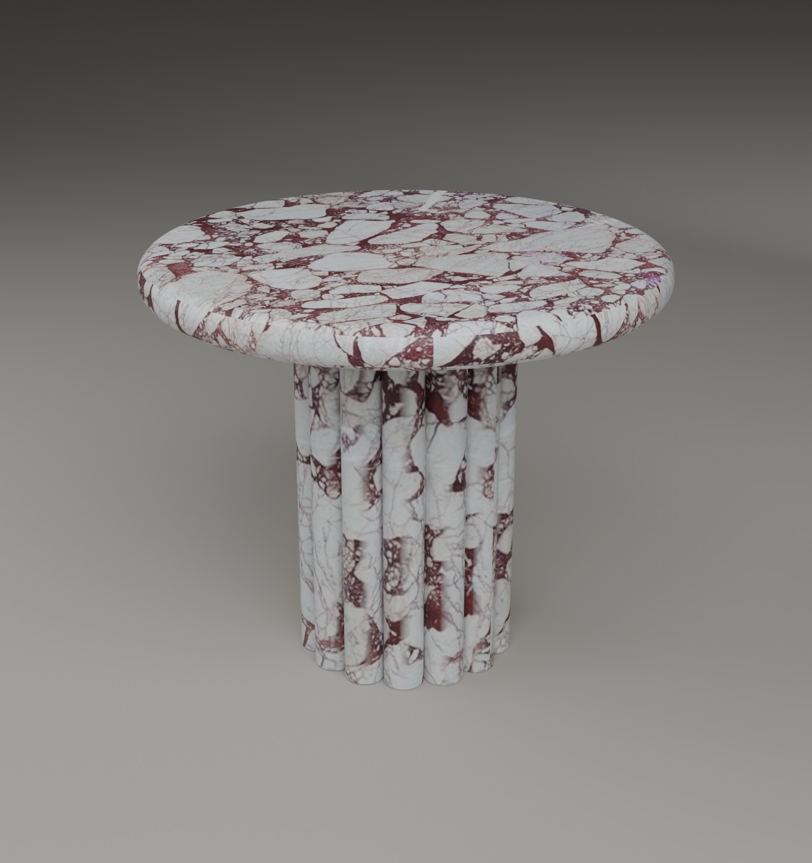 Fluted Side Table in Bulgari Red