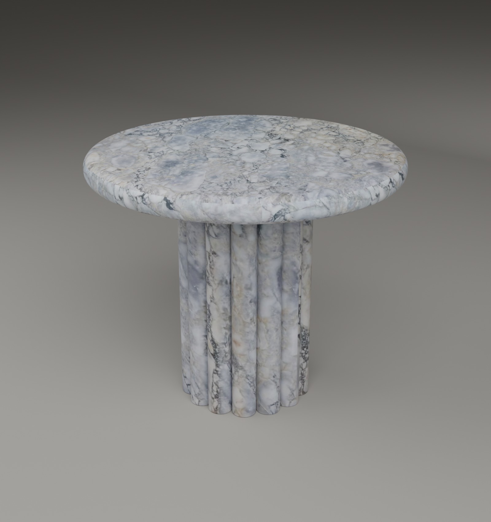 Fluted Side Table in Calacatta Blue