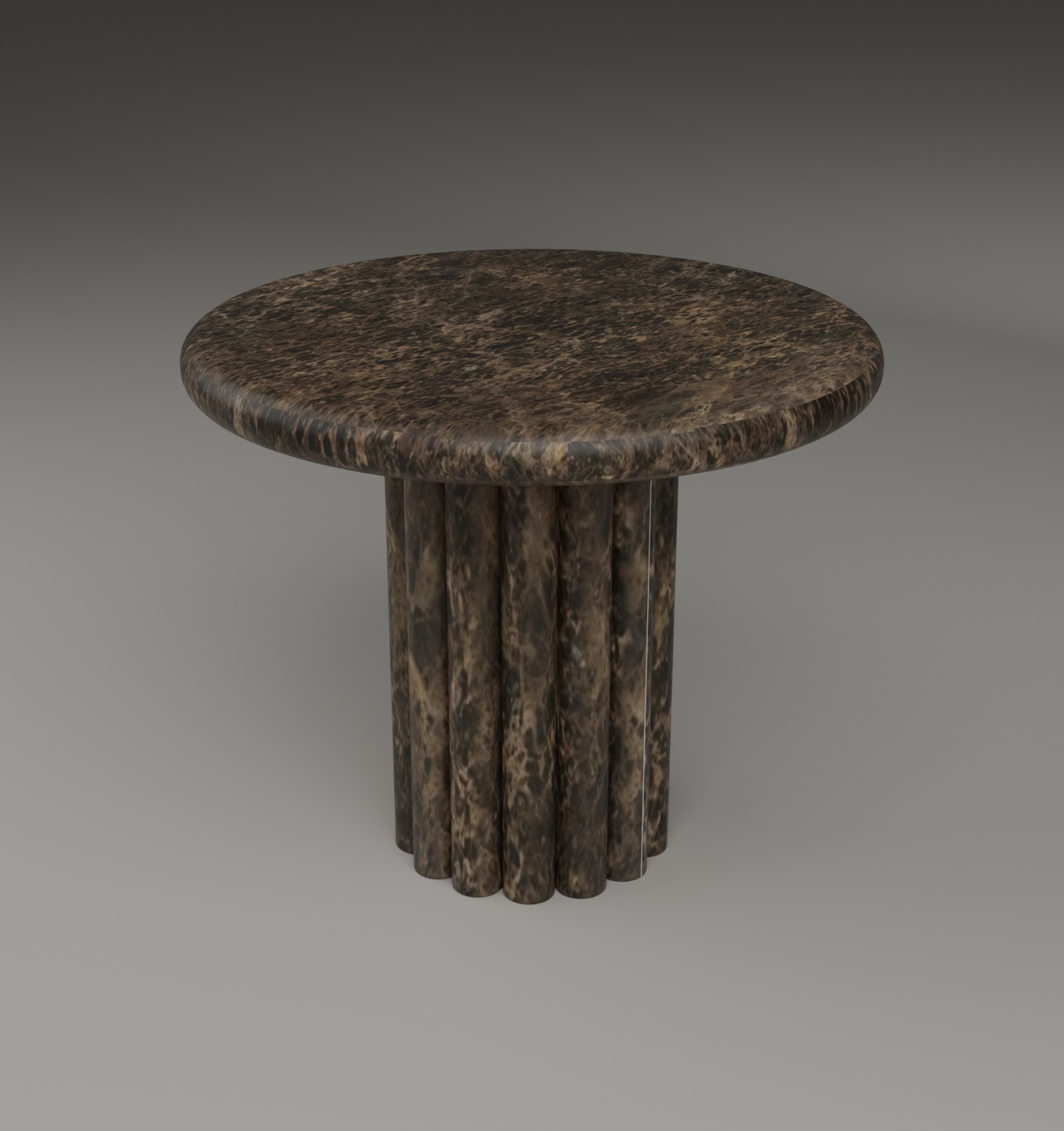 Fluted Side Table in Dark Emperador