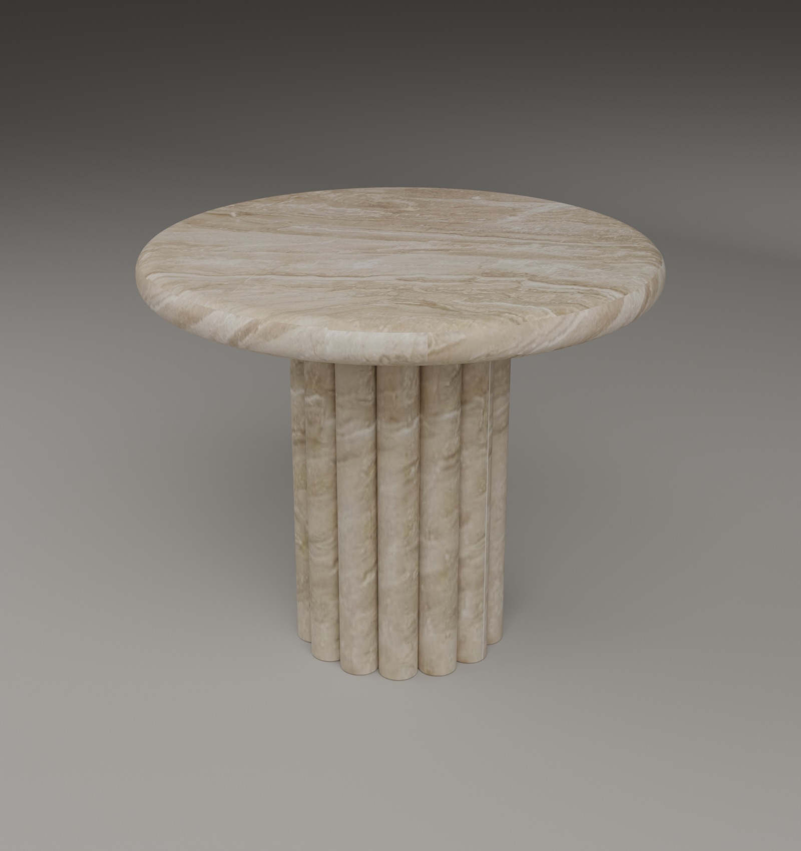 Fluted Side Table in Diano Reale Marble