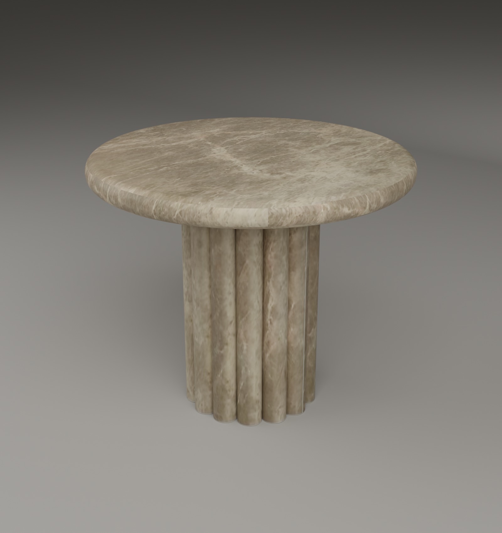 Fluted Side Table in Light Emperador
