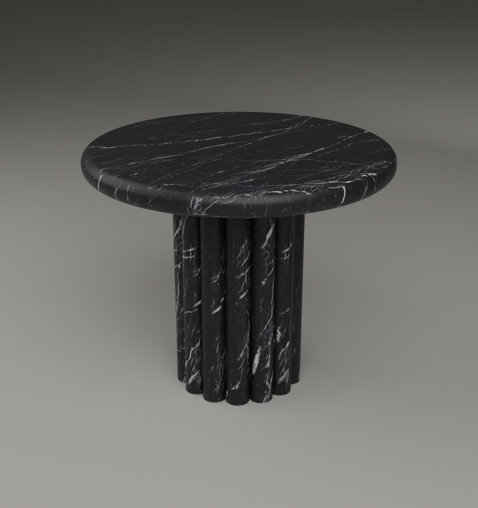 Fluted Side Table in Nero Marquina