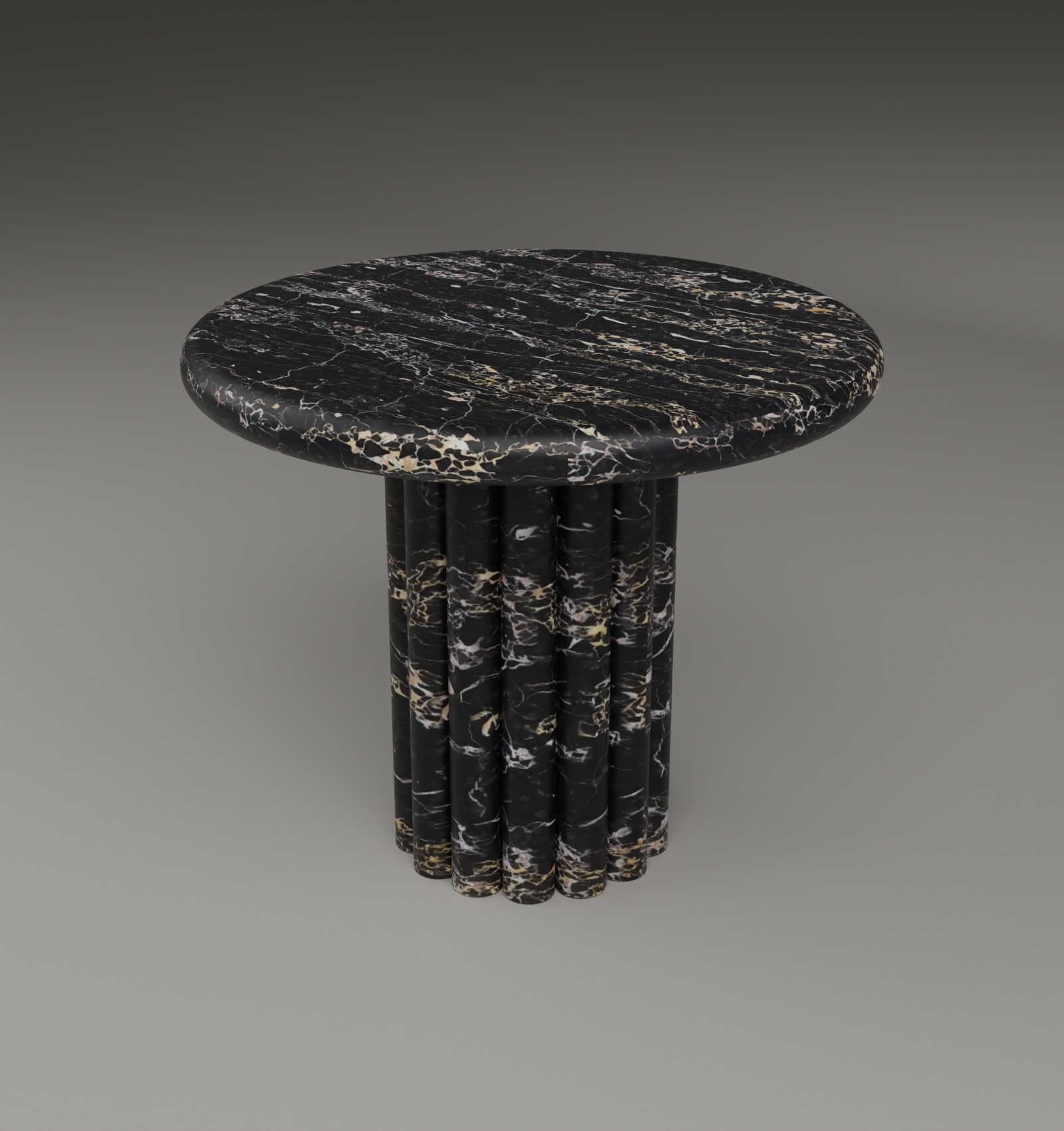 Fluted Side Table in Nero Portoro