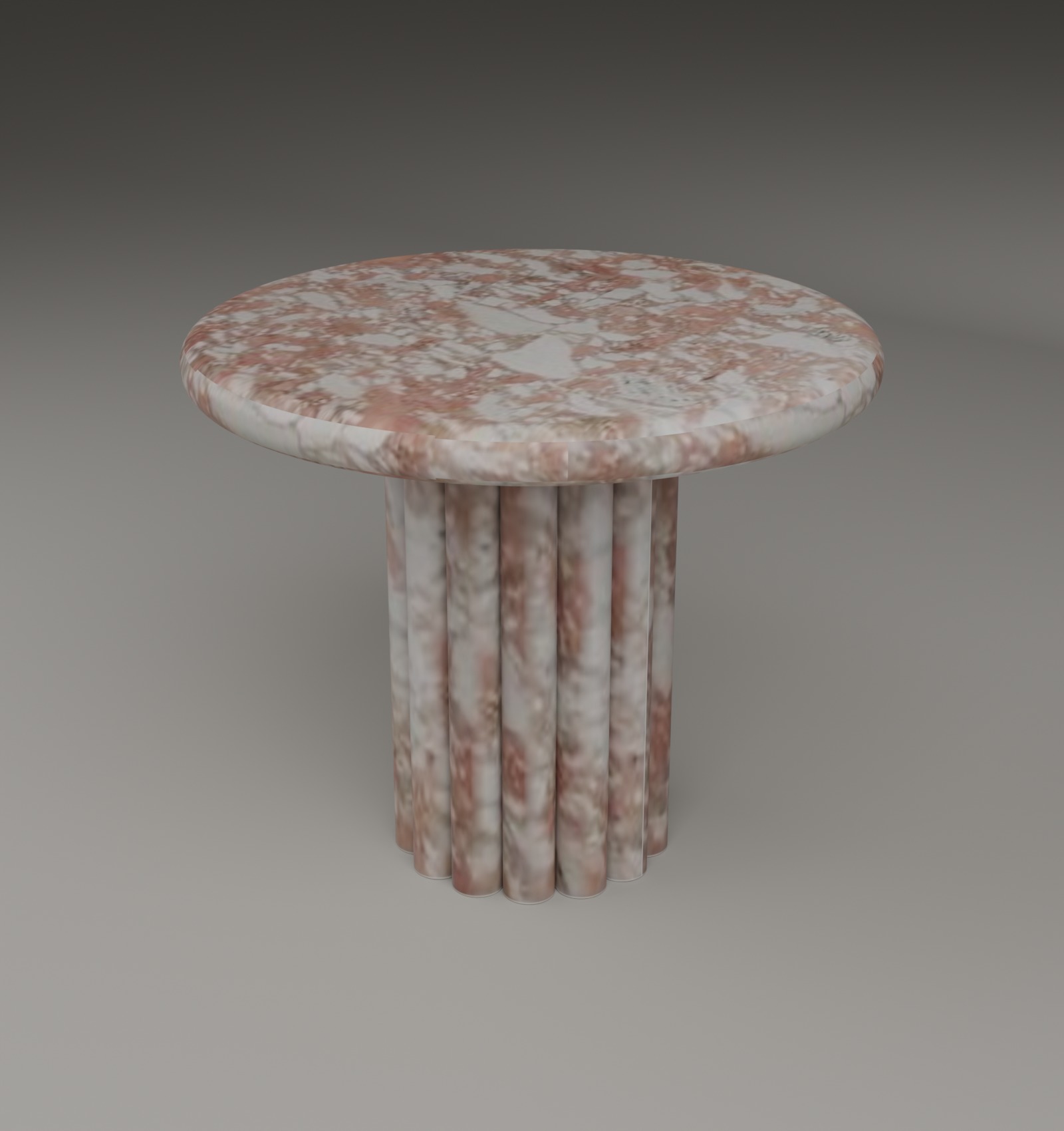 Fluted Side Table in Norwegian Rose