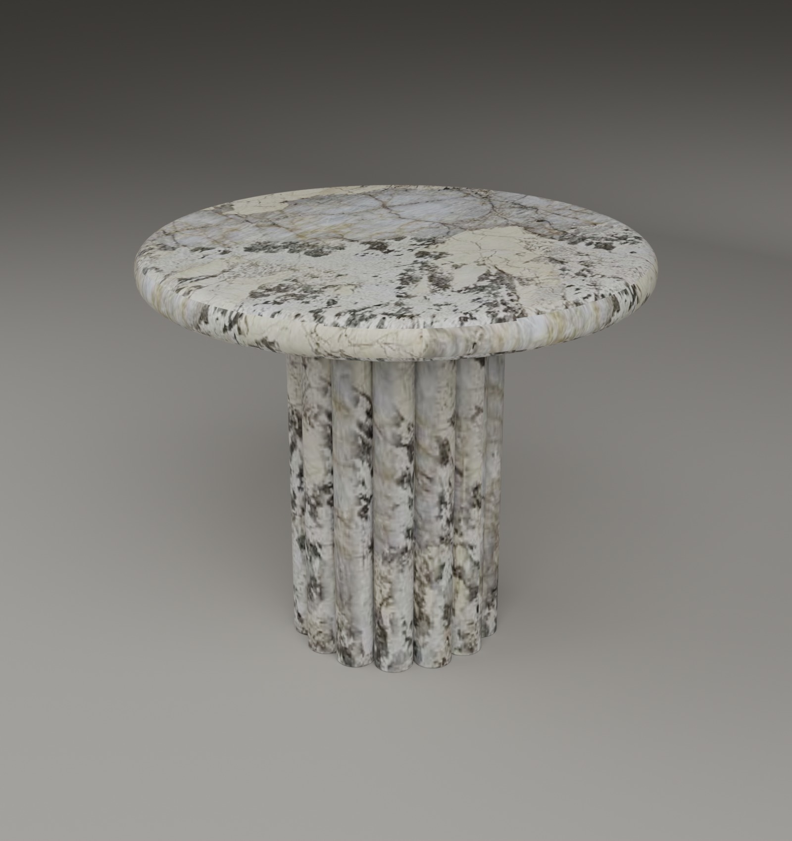 Fluted Side Table in Patagonia Quartzite