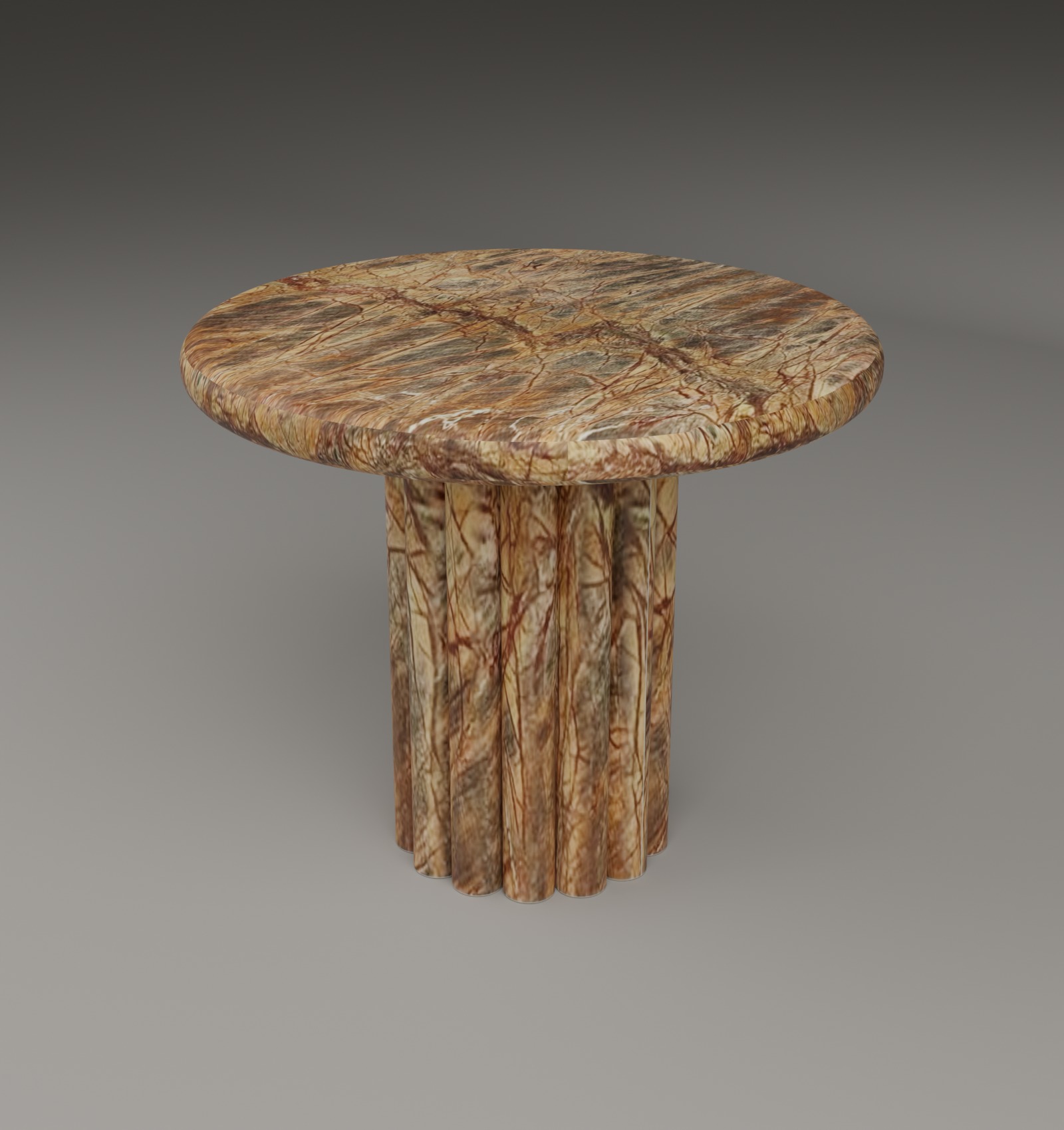 Fluted Side Table in Rainforest Brown