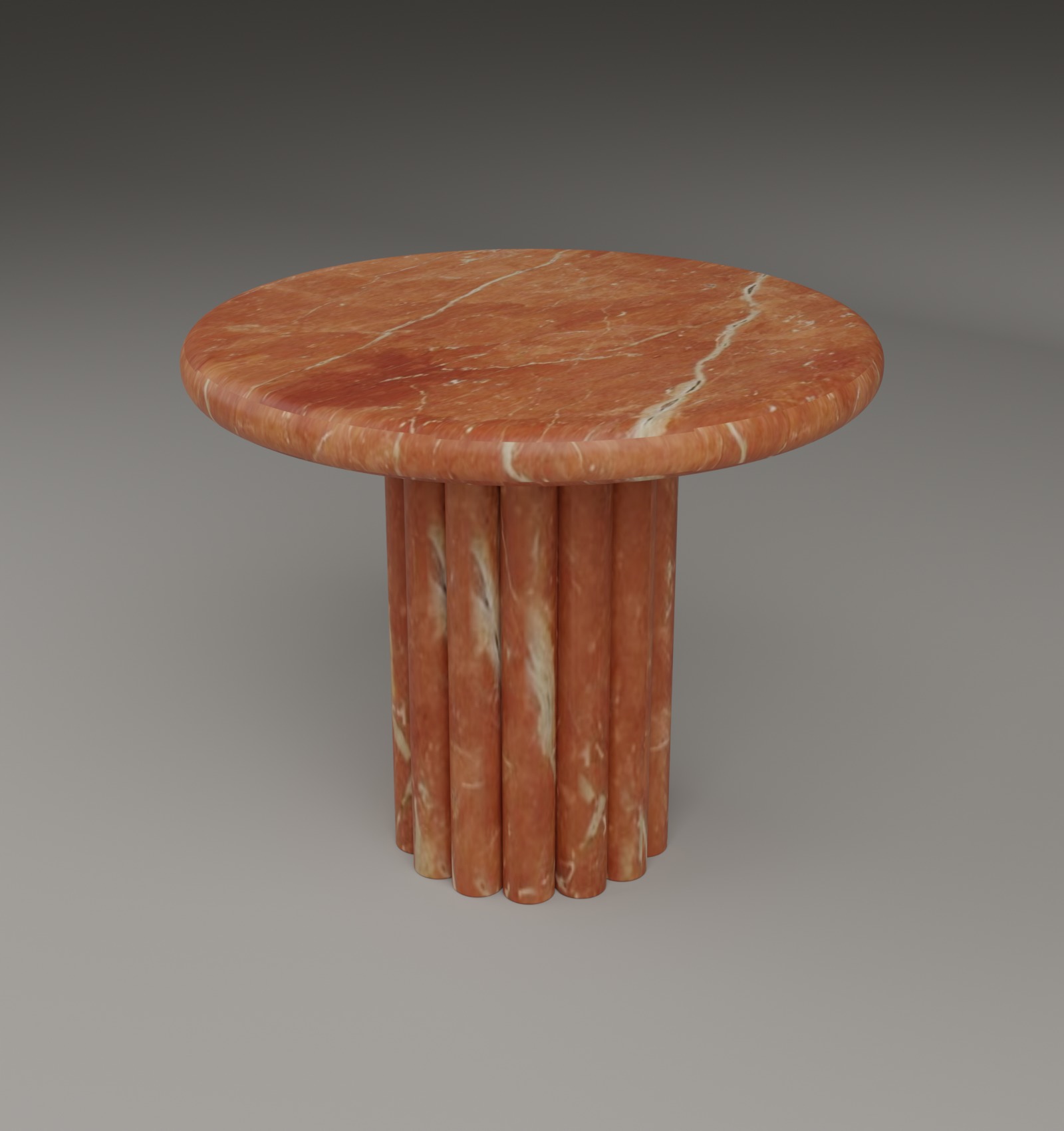 Fluted Side Table in Rosso Alicante