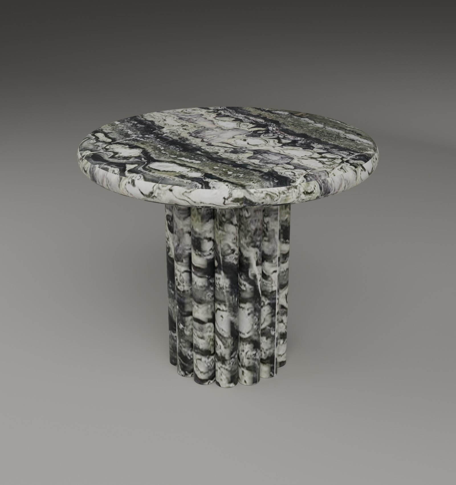 Fluted Side Table in Twilight Green