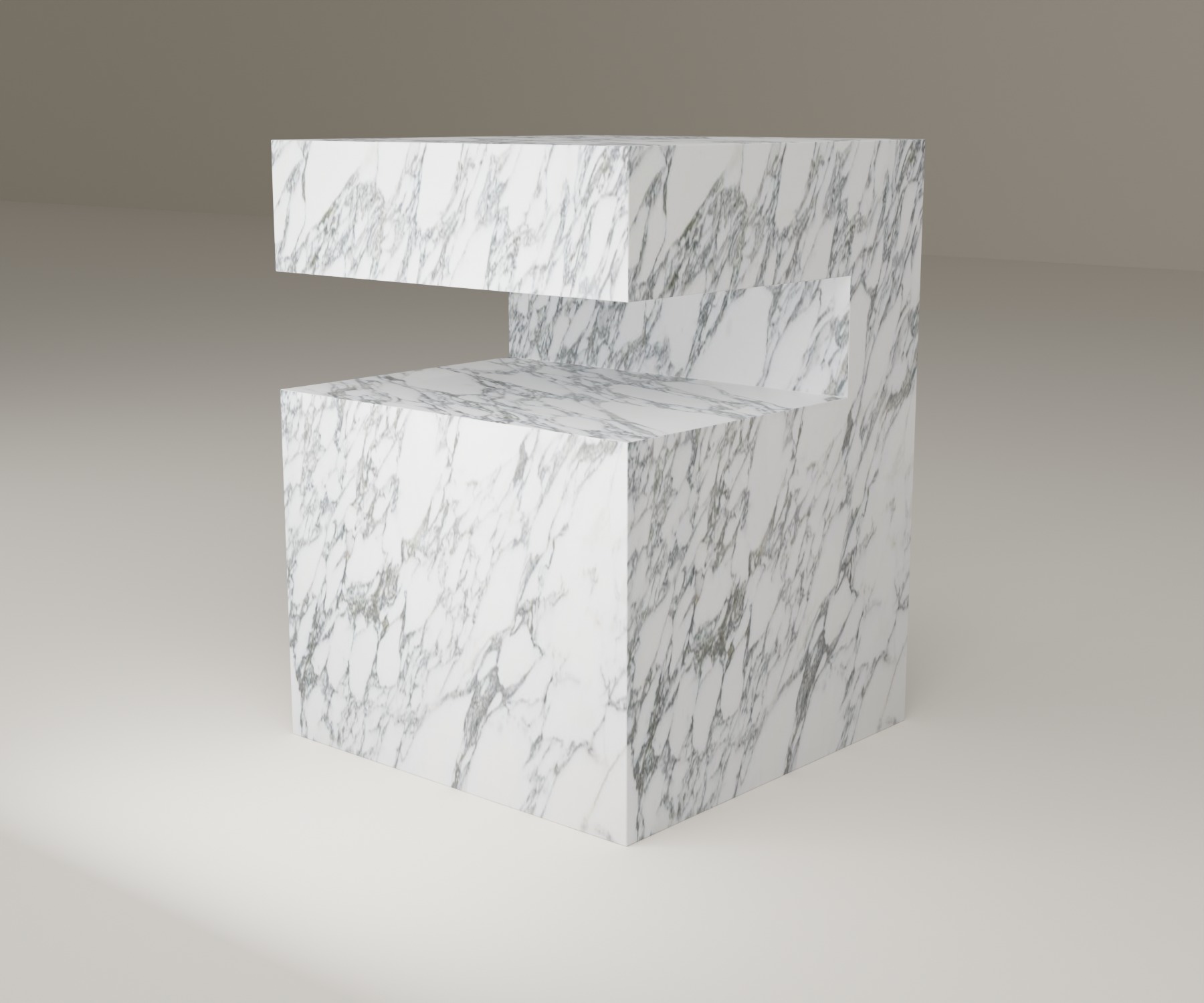 Ledge Side Table in Arabescato Corchia