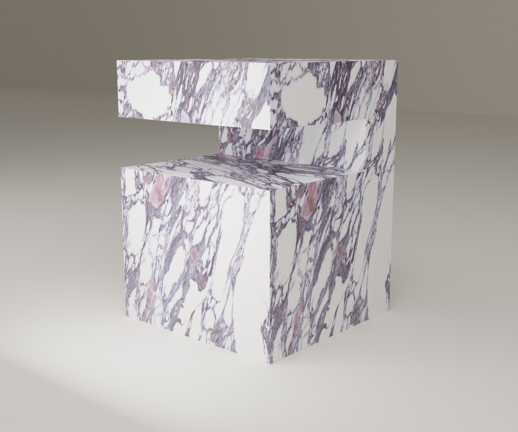 Ledge Side Table in Asia Calacatta Viola