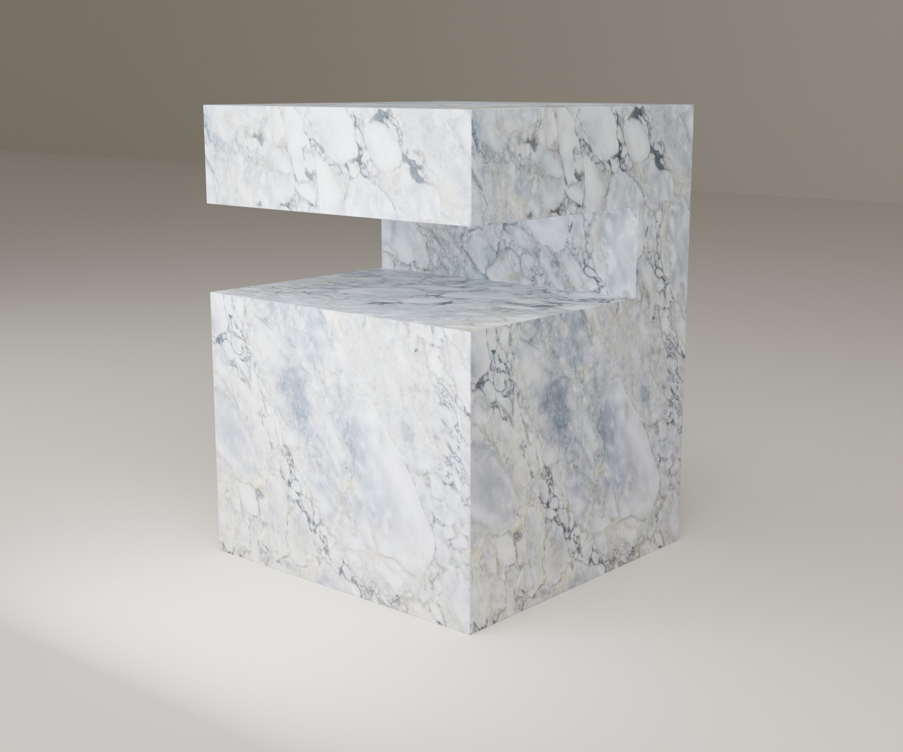 Ledge Side Table in Calacatta Blue