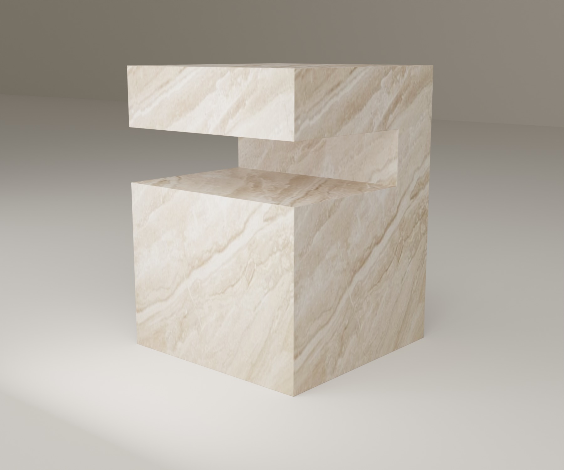 Ledge Side Table in Diano Reale Marble