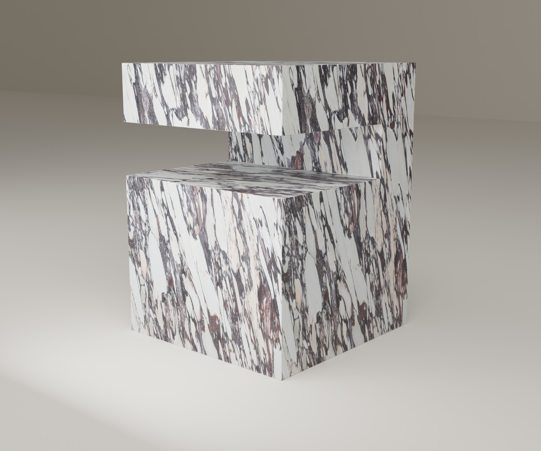 Ledge Side Table in Italian Calacatta Viola