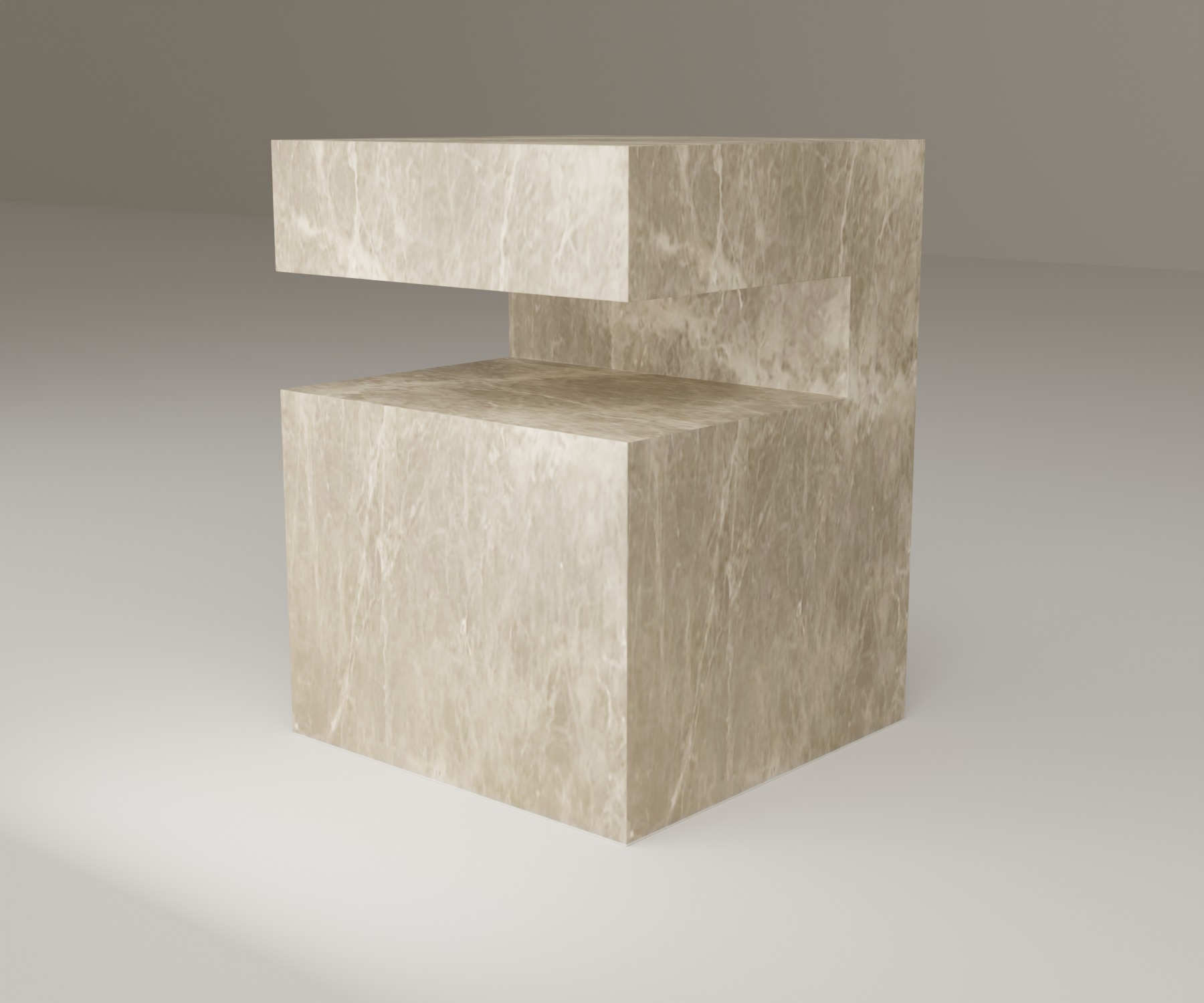 Ledge Side Table in Light Emperador