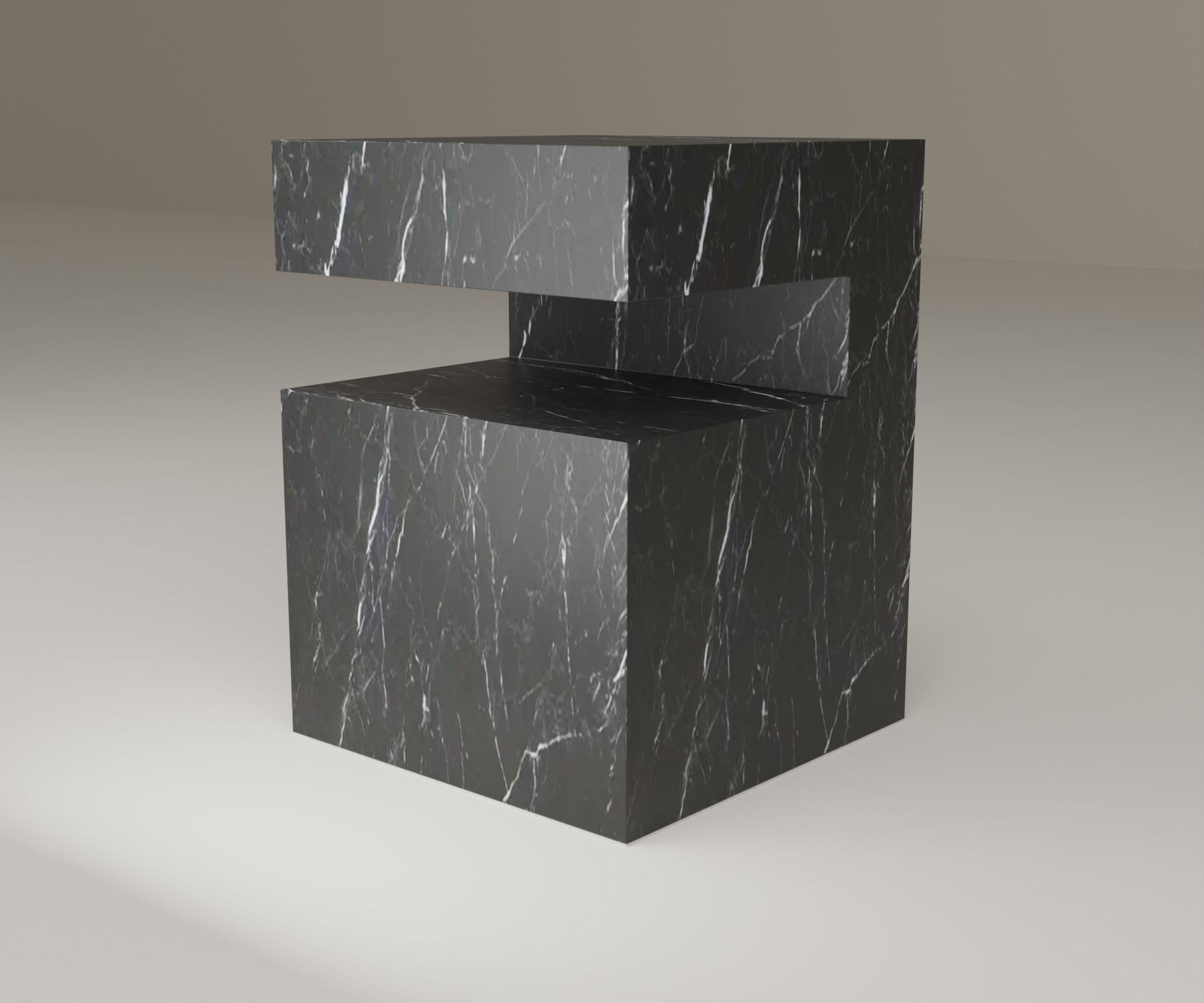 Ledge Side Table in Nero Marquina