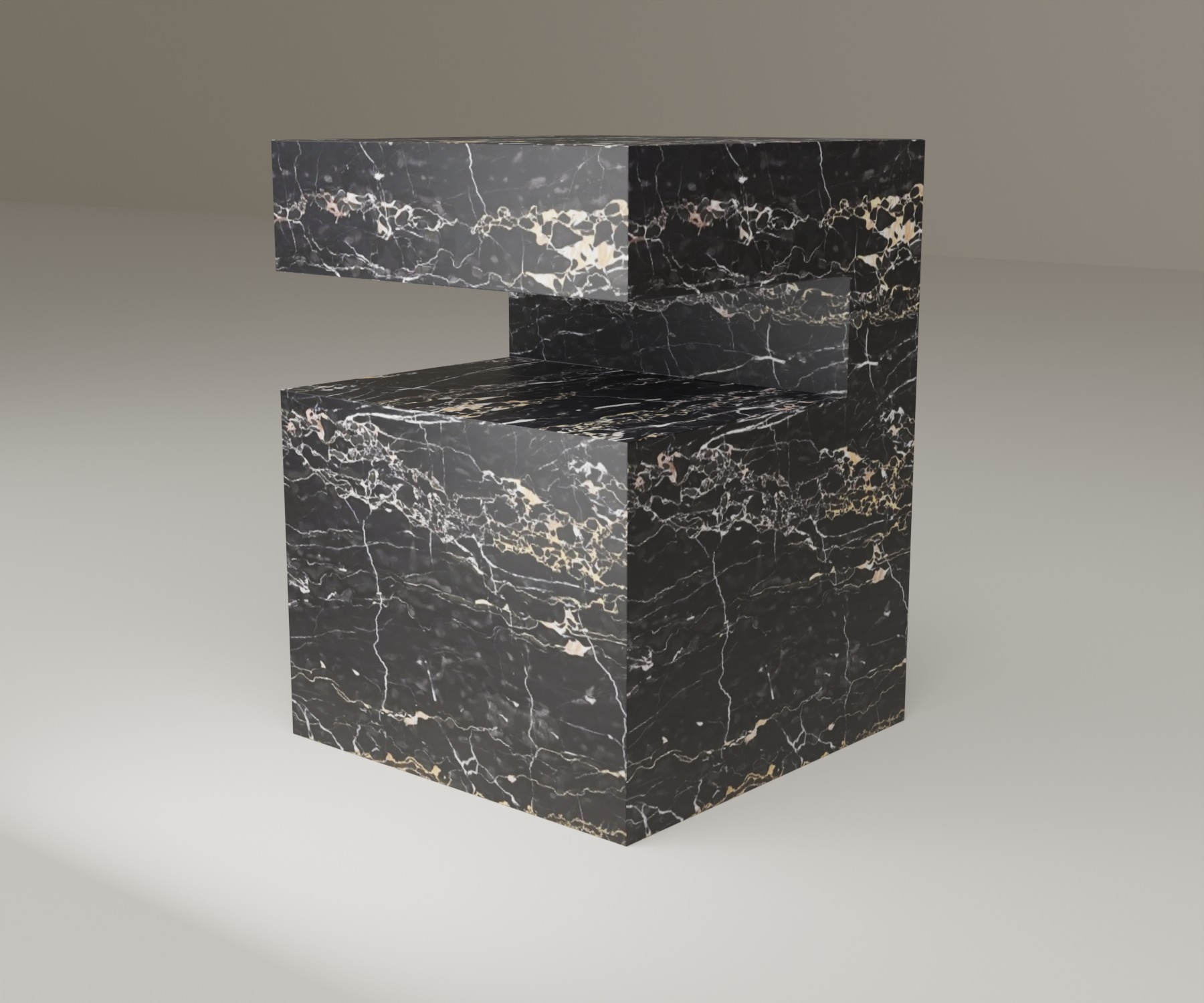 Ledge Side Table in Nero Portoro