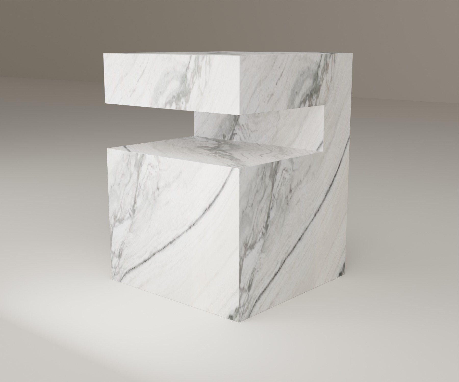 Ledge Side Table in Panda White
