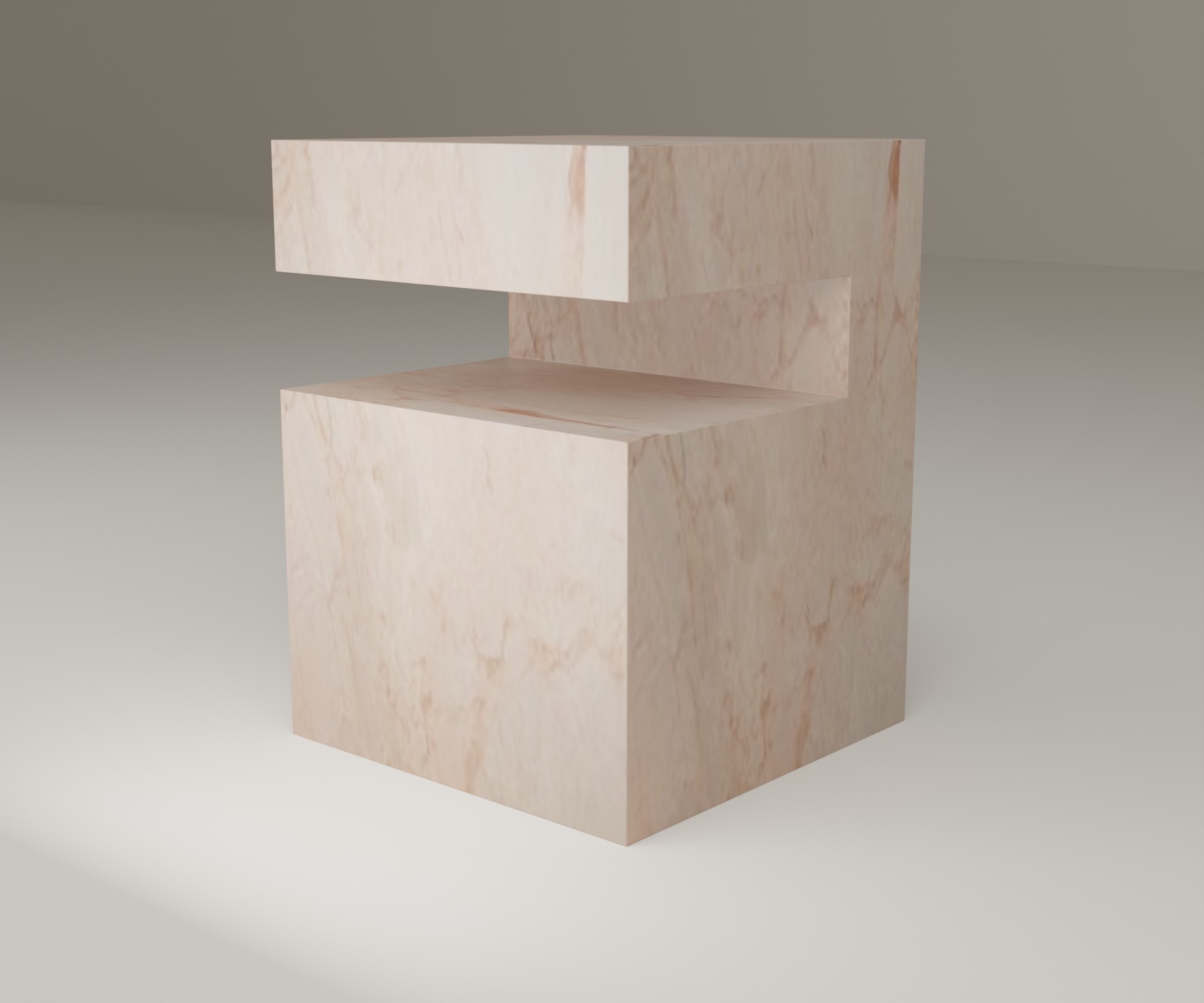 Ledge Side Table in Rose Cream