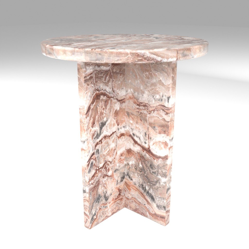 Ovalo Side Table in Arabescato Orobico Rosso