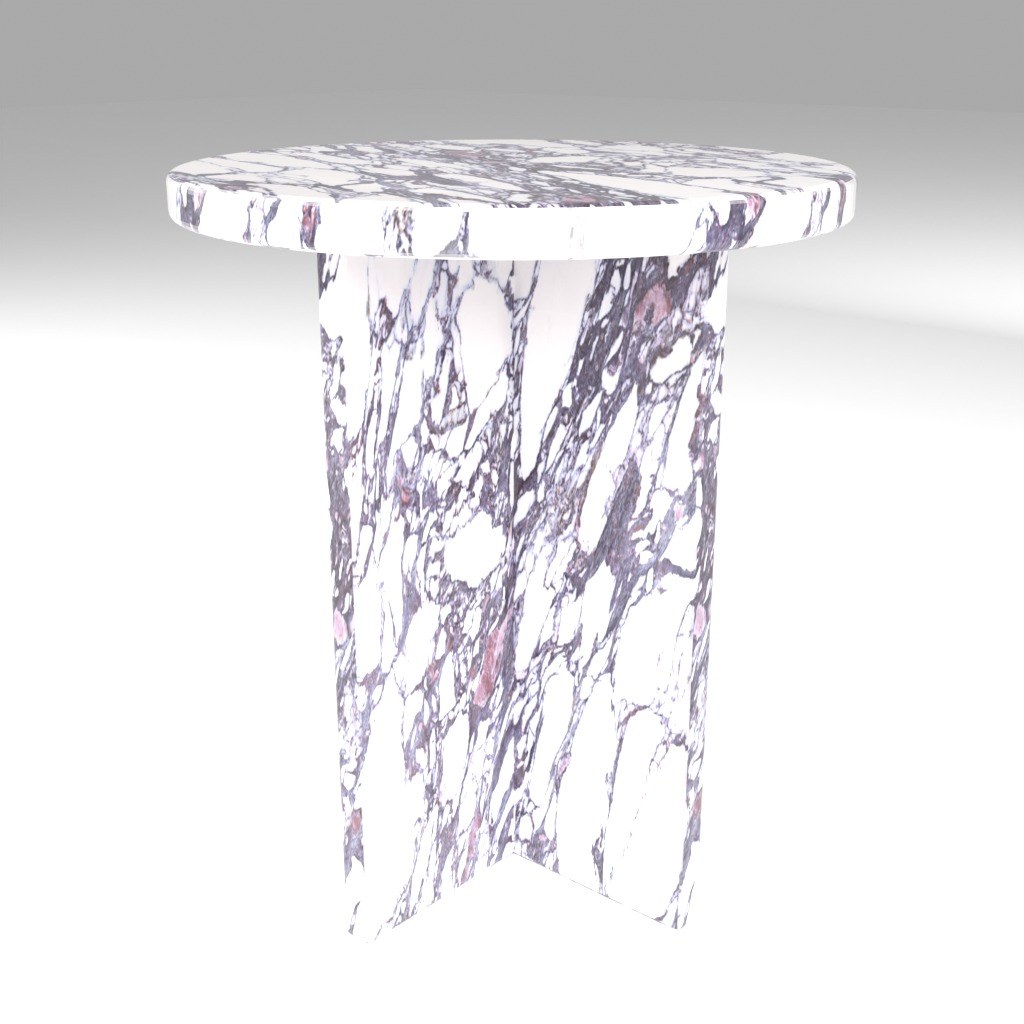 Ovalo Side Table in Asia Calacatta Viola