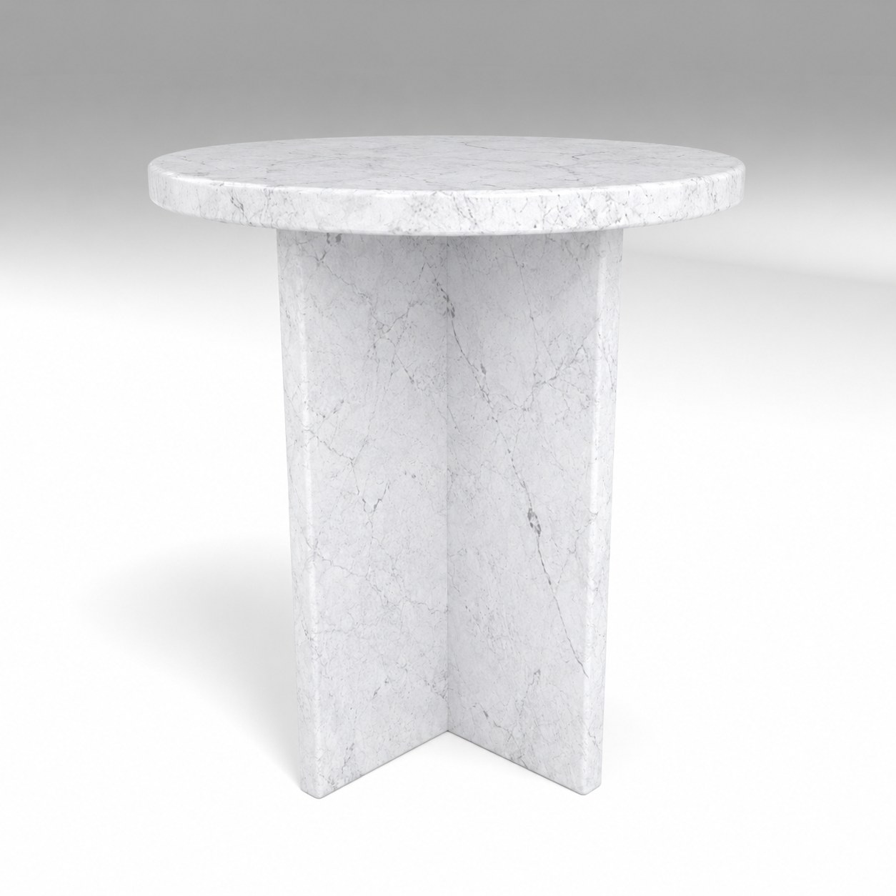 Ovalo Side Table in Bianco Carrara