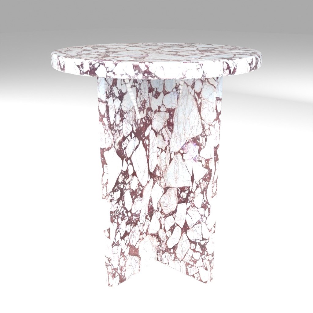 Ovalo Side Table in Bulgari Red
