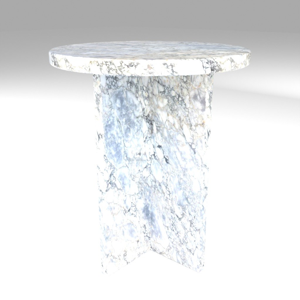 Ovalo Side Table in Calacatta Blue