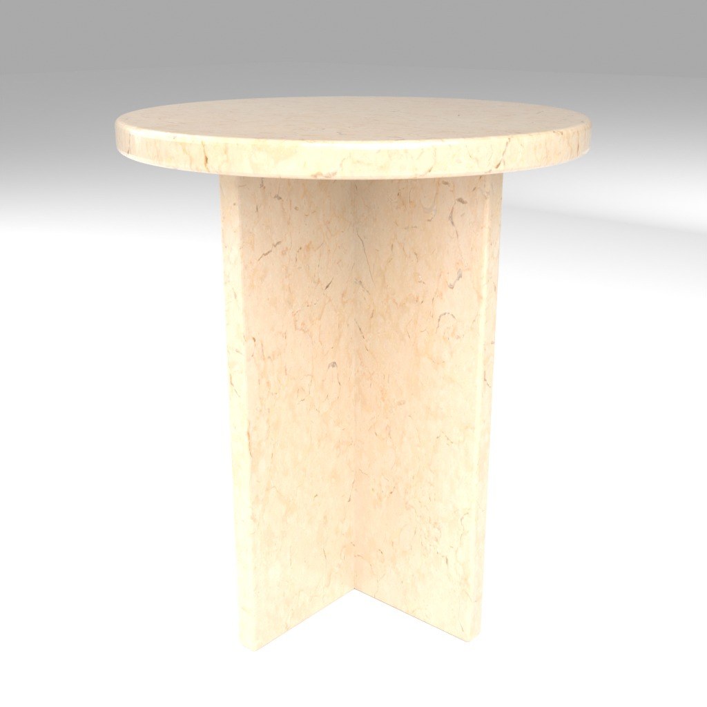 Ovalo Side Table in Crema Marfil