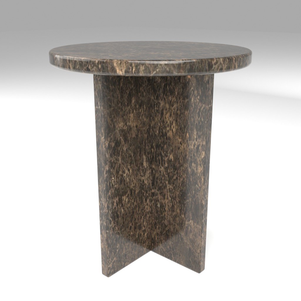 Ovalo Side Table in Dark Emperador
