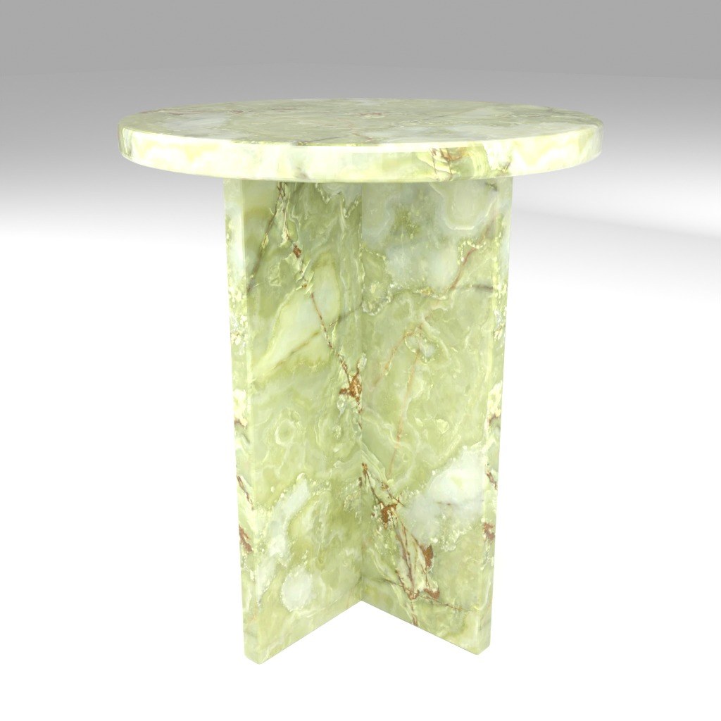 Ovalo Side Table in Green Onyx