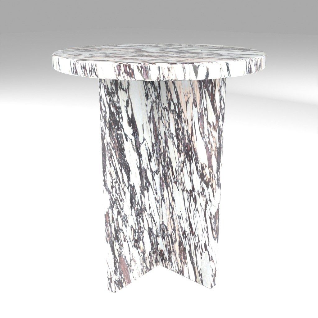 Ovalo Side Table in Italian Calacatta Viola
