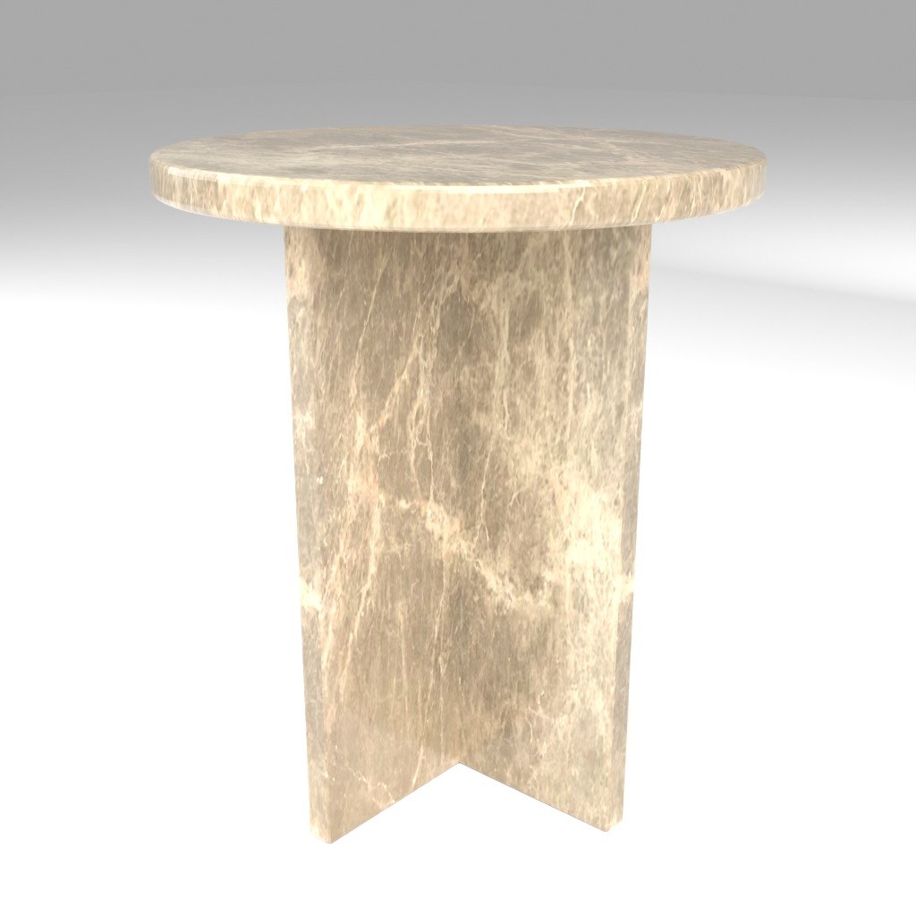 Ovalo Side Table in Light Emperador