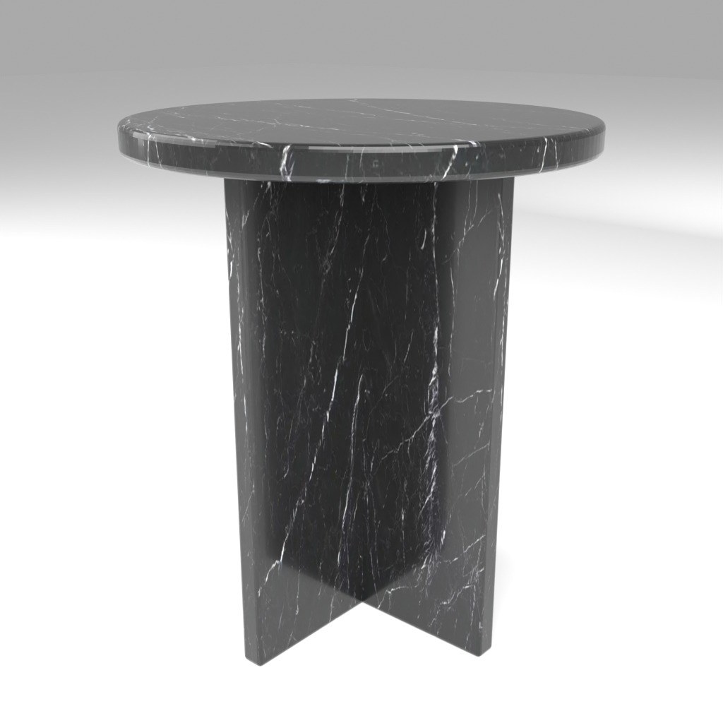 Ovalo Side Table in Nero Marquina