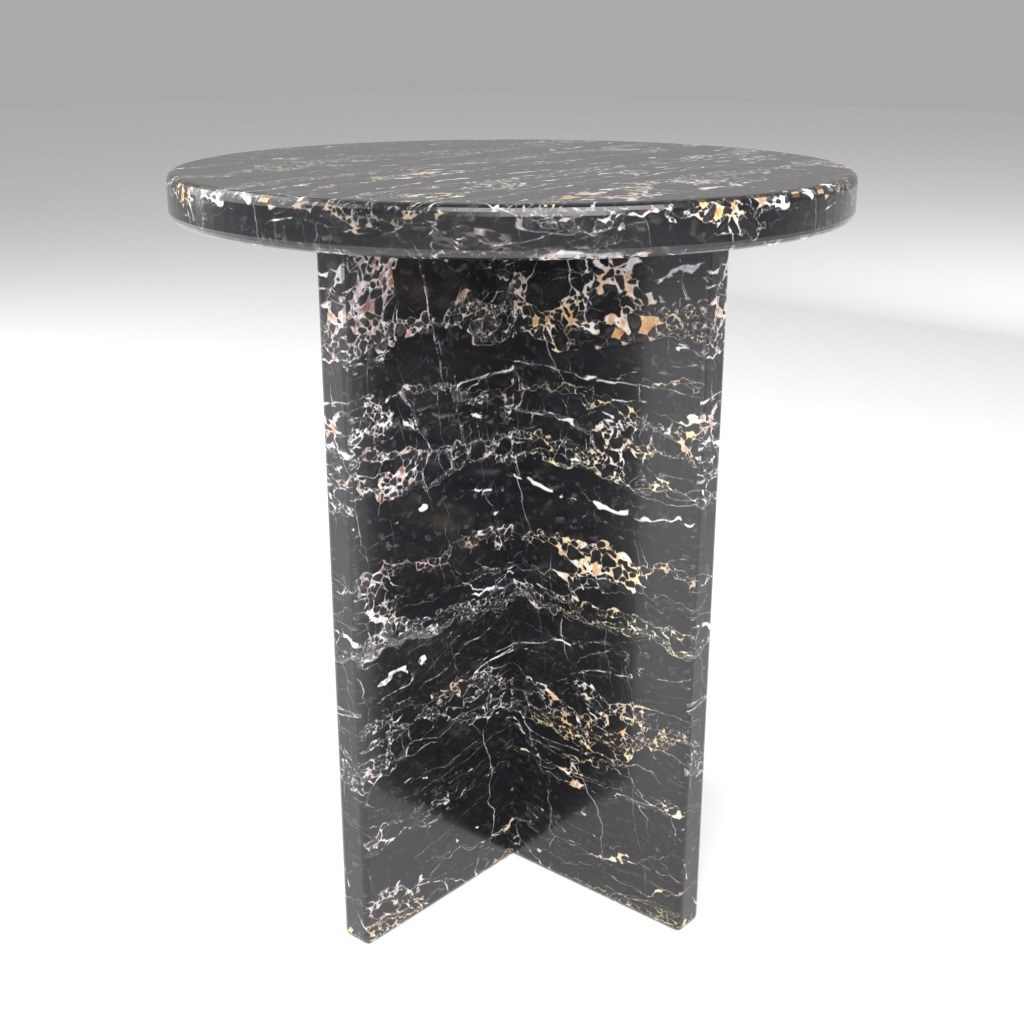 Ovalo Side Table in Nero Portoro