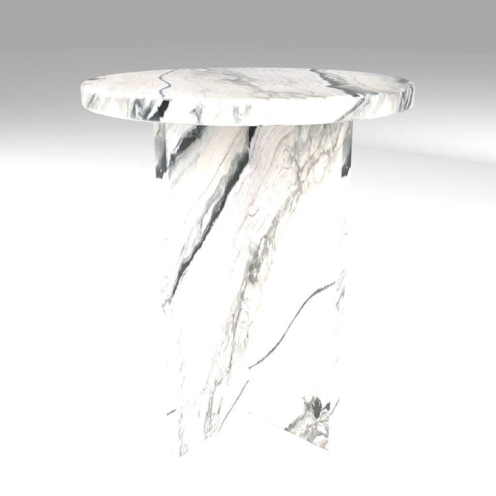 Ovalo Side Table in Panda White