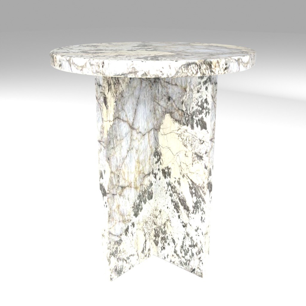 Ovalo Side Table in Patagonia Quartzite