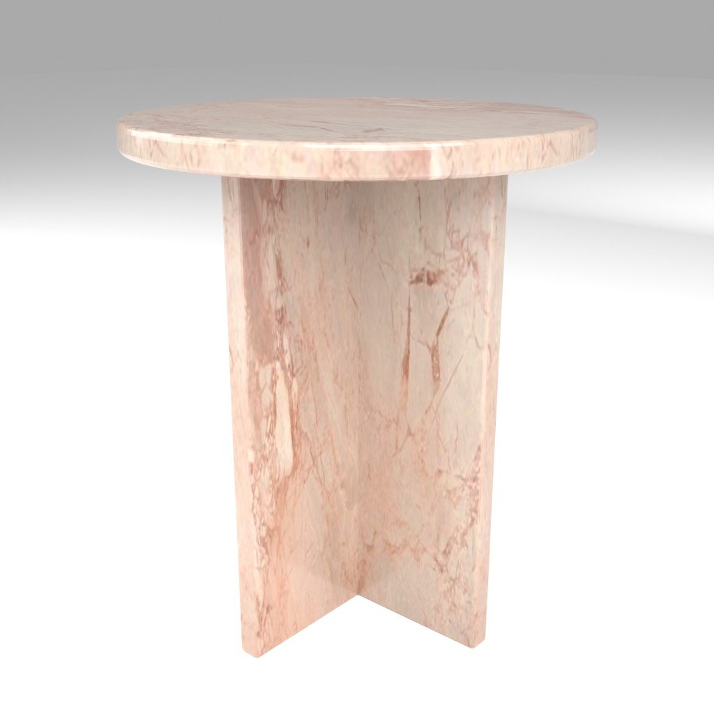 Ovalo Side Table in Rose Cream