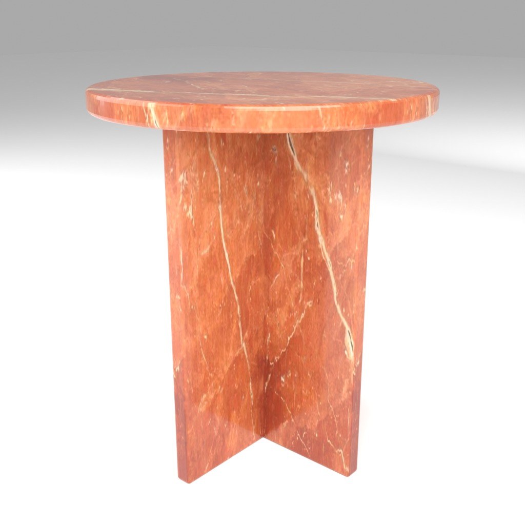 Ovalo Side Table in Rosso Alicante
