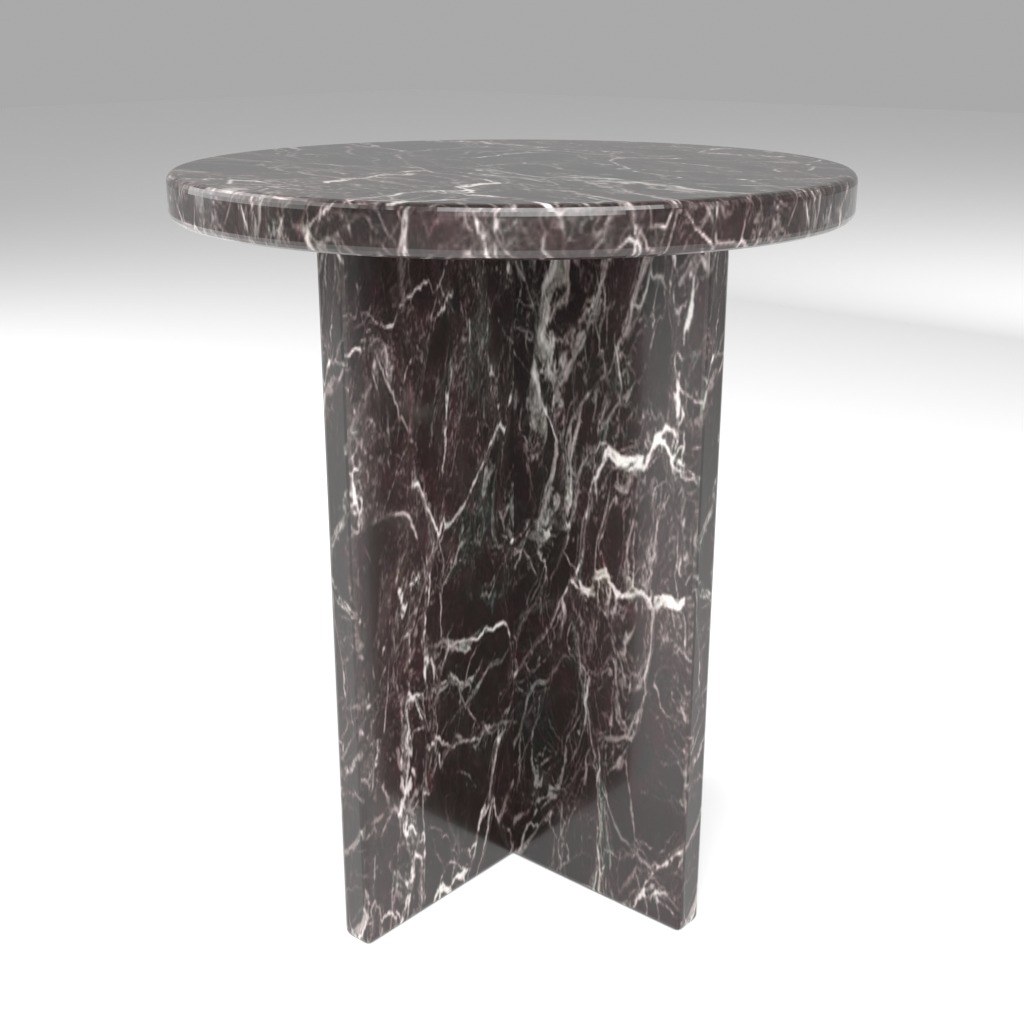 Ovalo Side Table in Rosso Levanto
