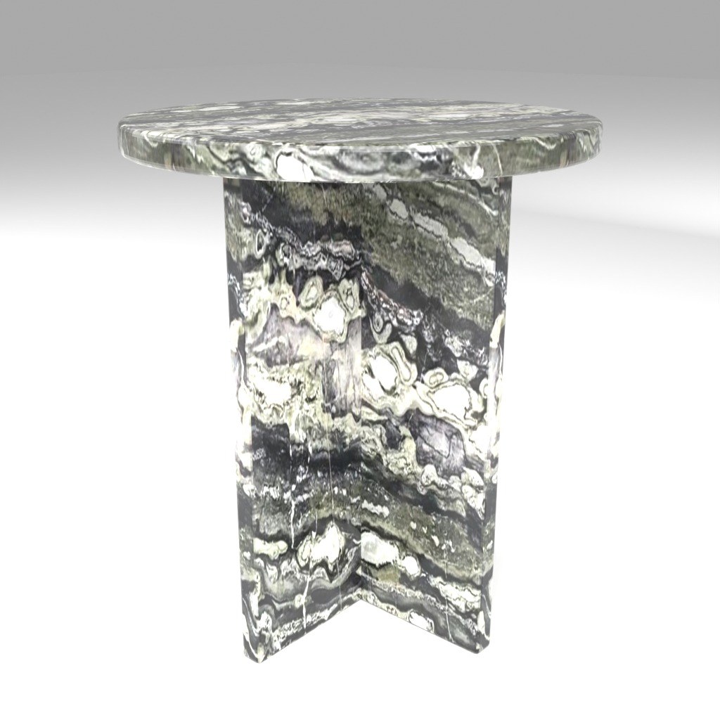Ovalo Side Table in Twilight Green