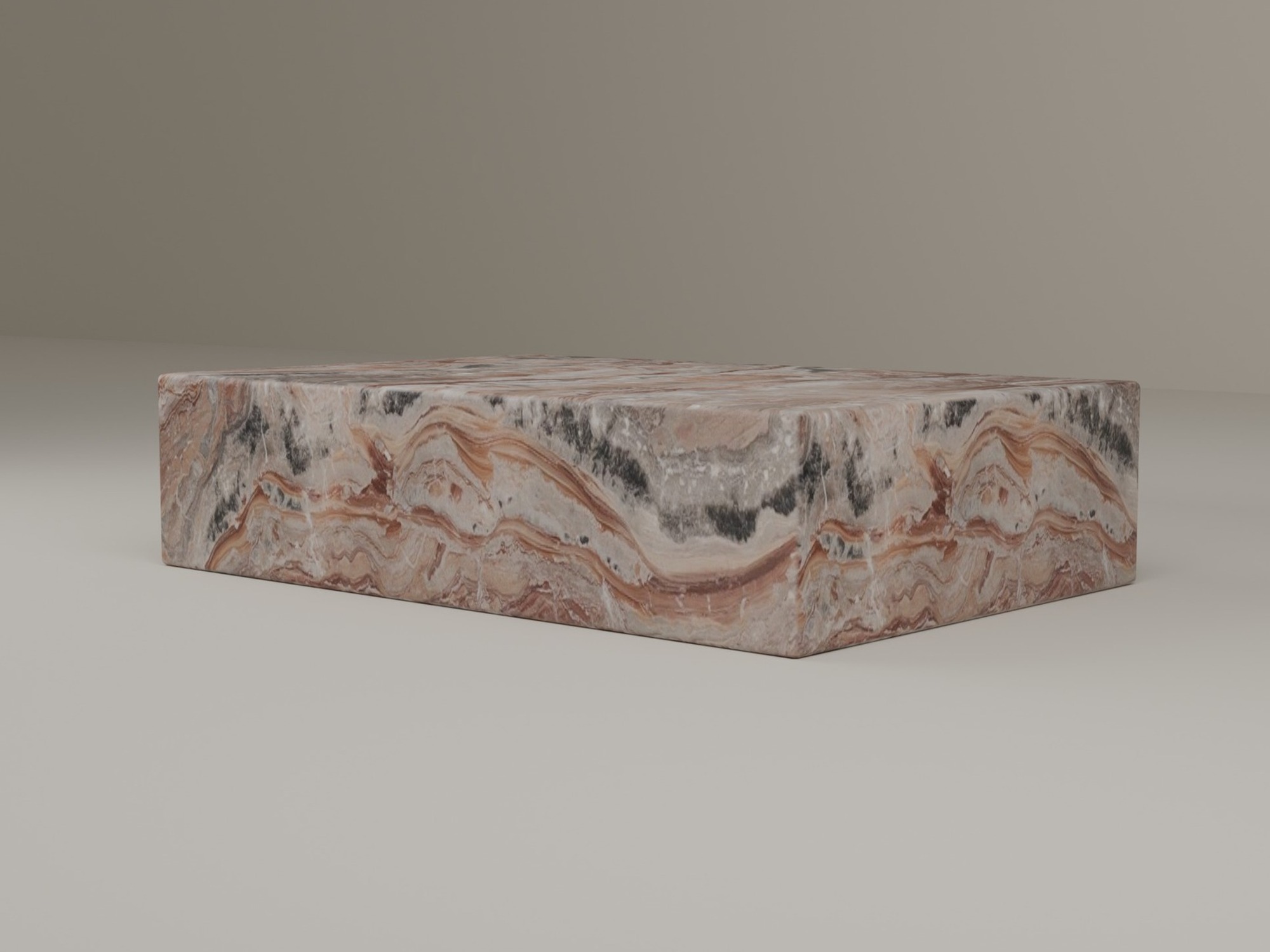 Plinth Coffee Table in Arabescato Orobico Rosso