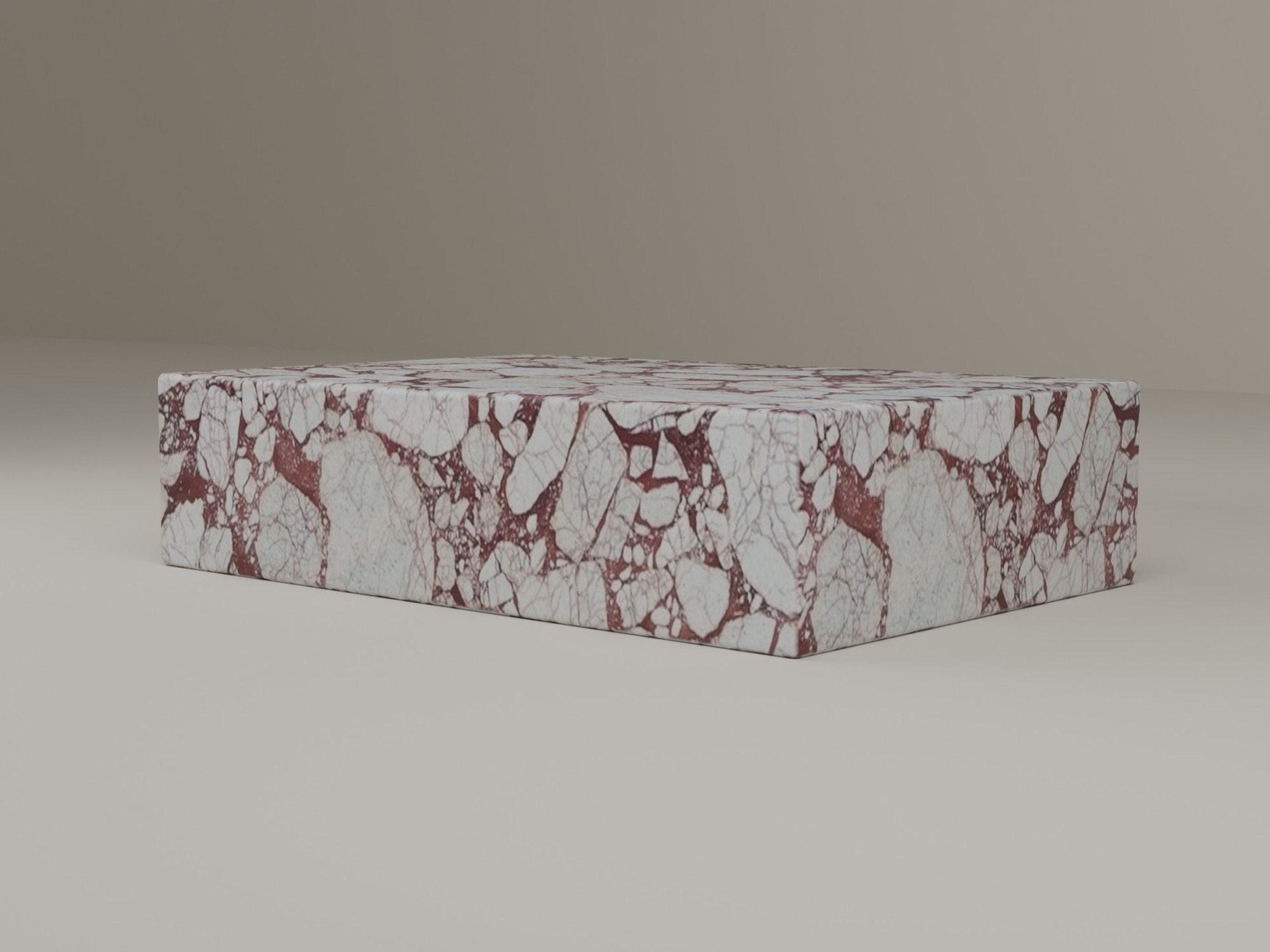 Plinth Coffee Table in Bulgari Red