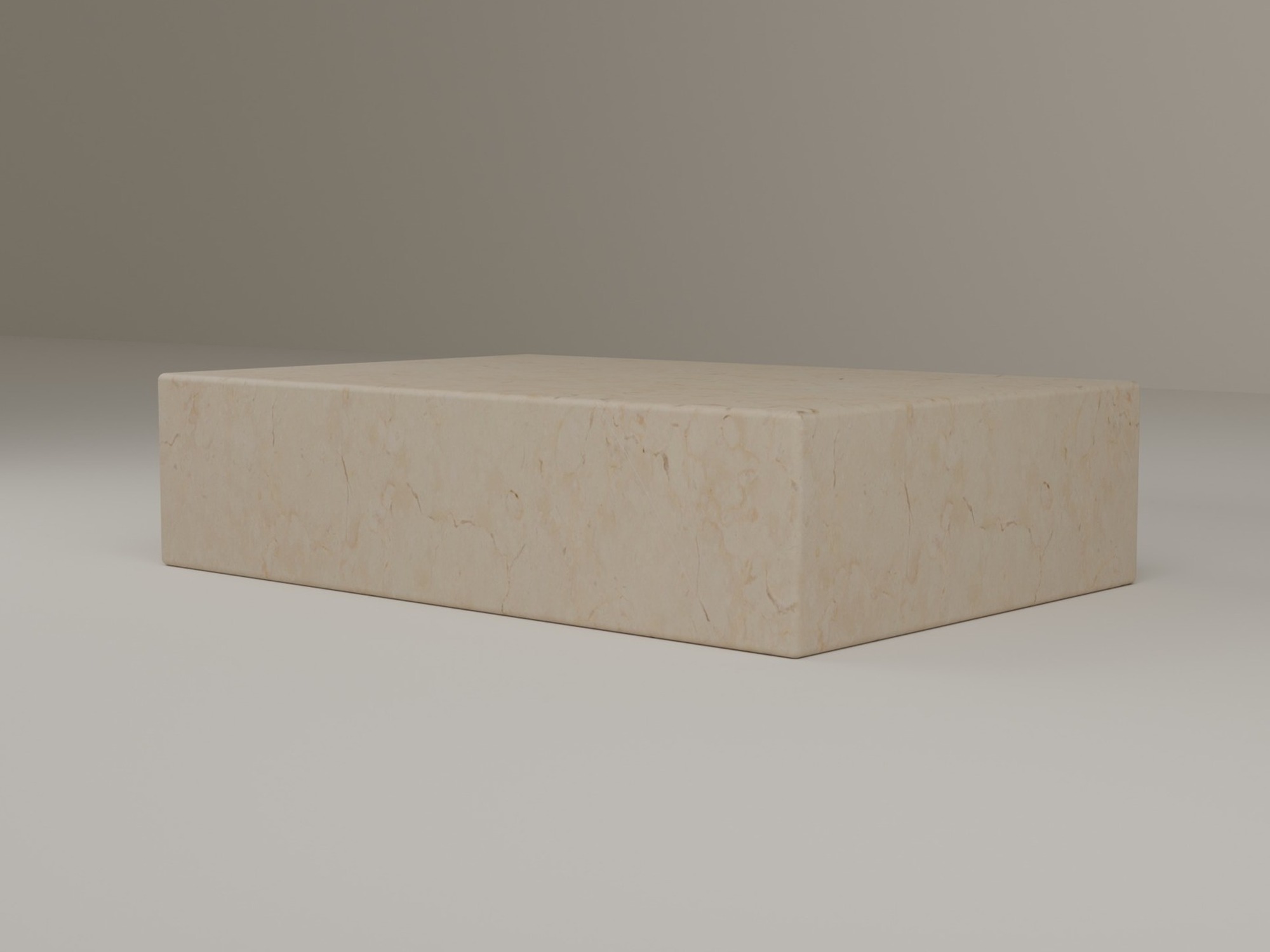 Plinth Coffee Table in Crema Marfil