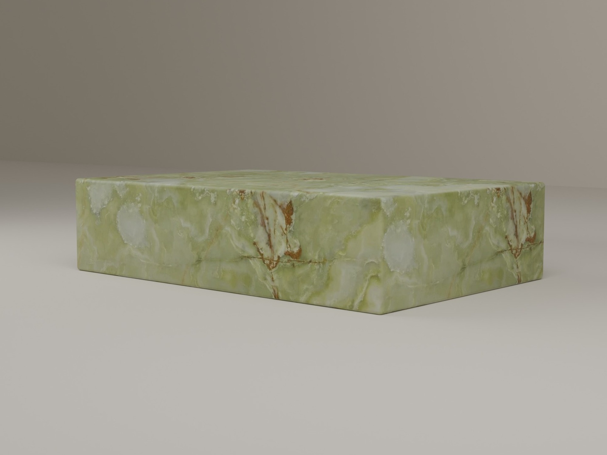 Plinth Coffee Table in Green Onyx