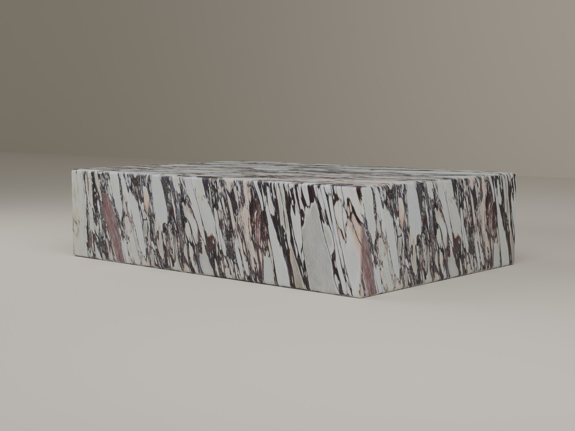 Plinth Coffee Table in Italian Calacatta Viola
