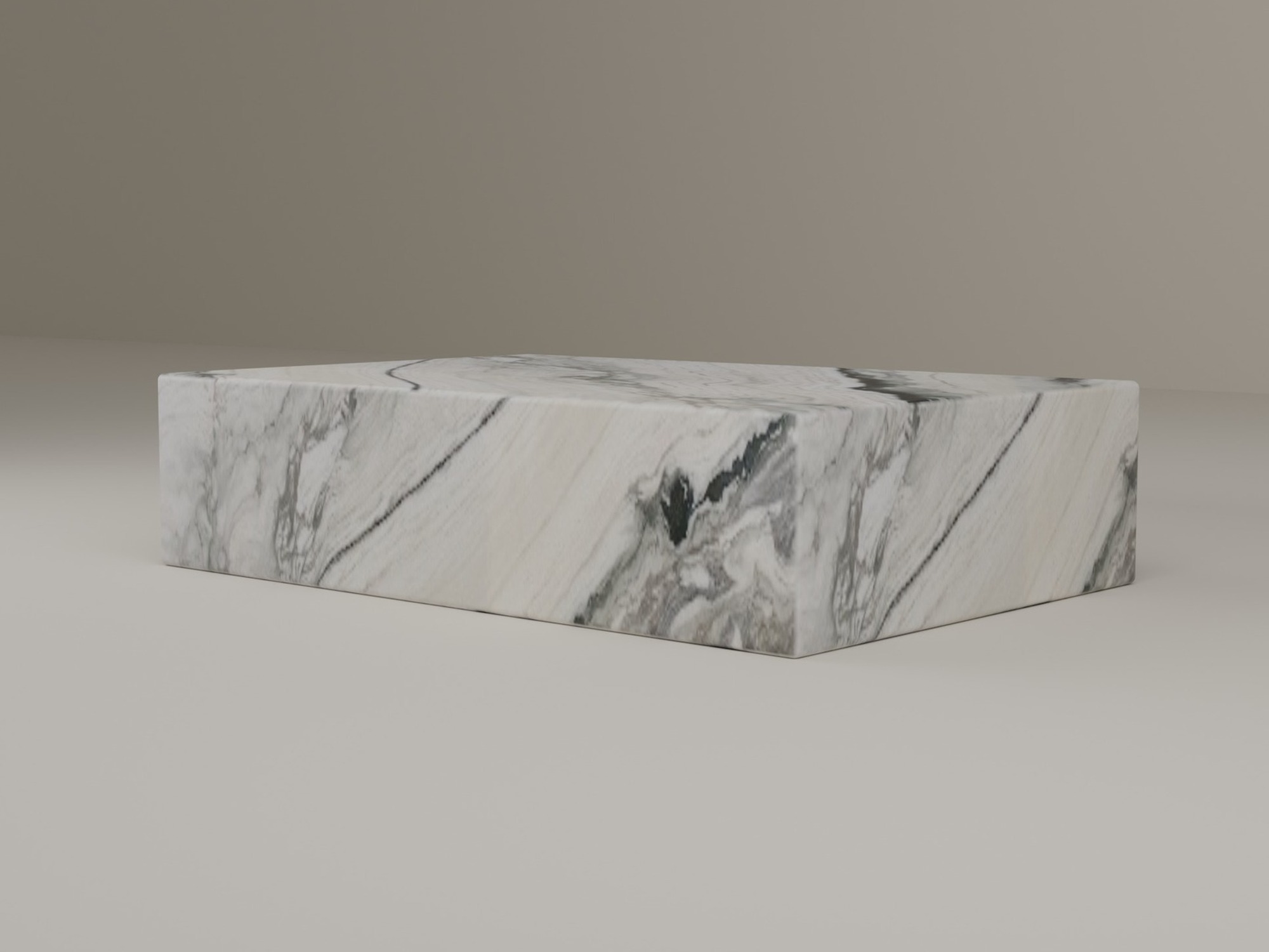 Plinth Coffee Table in Panda White