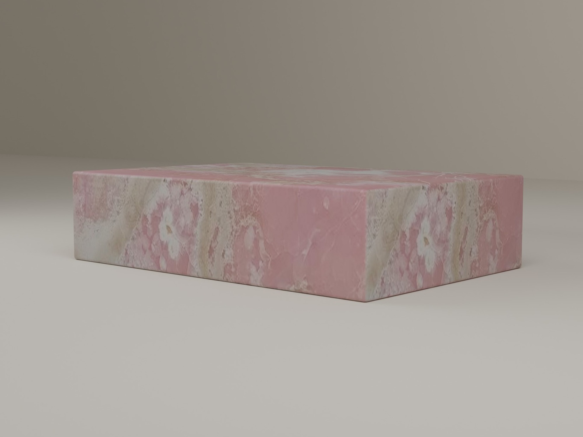 Plinth Coffee Table in Pink Onyx