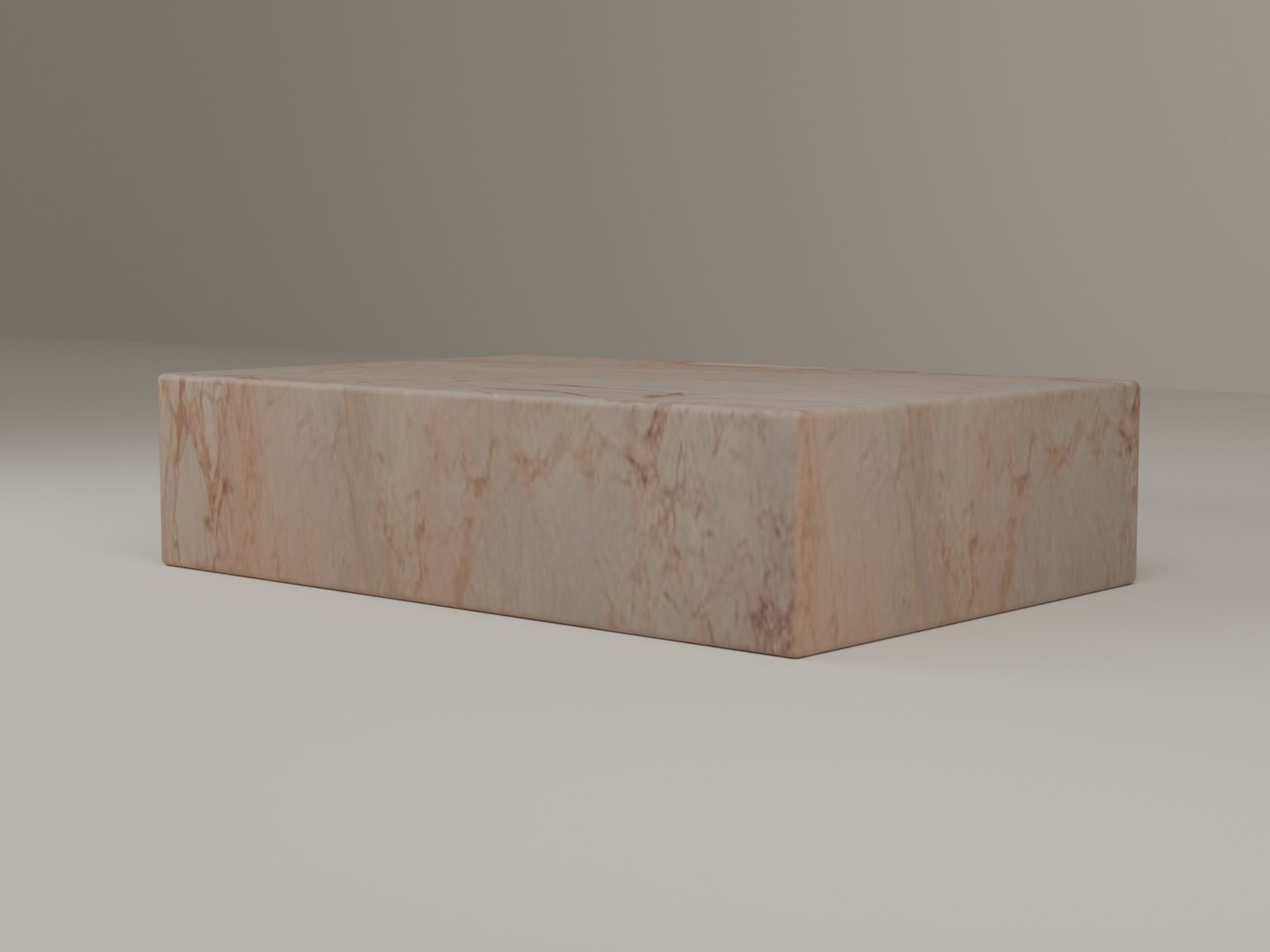 Plinth Coffee Table in Rose Cream