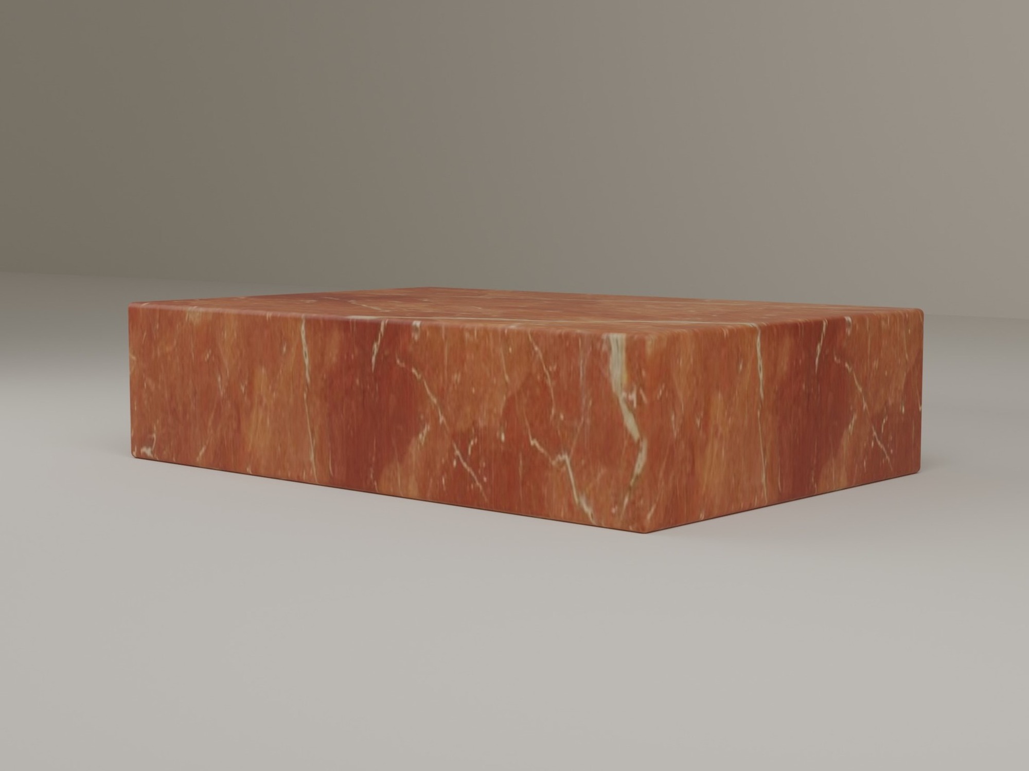 Plinth Coffee Table in Rosso Alicante